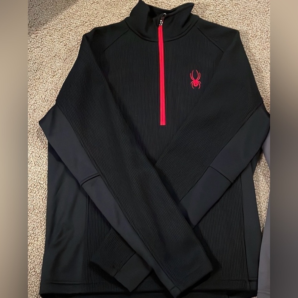 Spyder Black Pullover with Red Accents